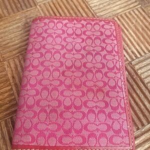 Coach Pink Signature Passport  Cover & Card Holder